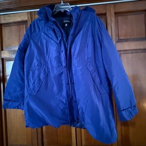 Acevog Women's Bluish Purple Hooded Parka Winter Jacket